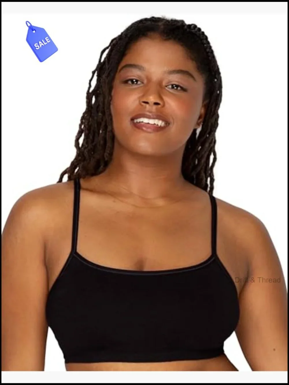 Cotton Spaghetti Strap Sports Bra 4-Pack Full Coverage Wirefree Pullover